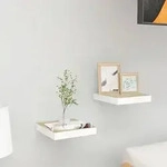 vidaXL Schweberegale 2 Stk. Eichen-Optik und Wei&szlig; 23x23,5x3,8 cm MDF