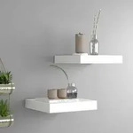 vidaXL Schweberegale 2 Stk. Wei&szlig; 23x23,5x3,8 cm MDF