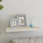 vidaXL Schweberegal Eichen-Optik und Wei&szlig; 60x23,5x3,8 cm MDF