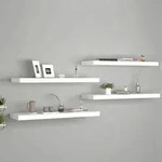 vidaXL Schweberegale 4 Stk. Wei&szlig; 80x23,5x3,8 cm MDF