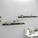 vidaXL Schweberegale 2 Stk. Schwarz 120x23,5x3,8 cm MDF