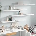 vidaXL Schweberegale 4 Stk. Hochglanz-Wei&szlig; 120x23,5x3,8 cm MDF