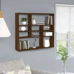 vidaXL Wandregal Braun Eichen-Optik 90x16x78 cm Holzwerkstoff