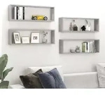 vidaXL W&uuml;rfelregale 4 Stk. Betongrau 80x15x26,5 cm Holzwerkstoff