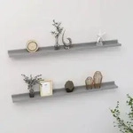 vidaXL Wandregale 2 Stk. Grau 100x9x3 cm