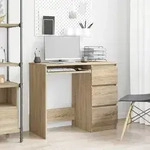 vidaXL Schreibtisch Sonoma-Eiche 90x45x76 cm Holzwerkstoff