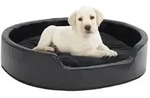 vidaXL Hundebett Schwarz 79x70x19 cm Pl&uuml;sch und Kunstleder