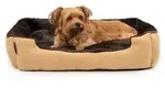 lionto Hundebett, weiches Kuschelbett mit herausnehmbarem Wendekissen &