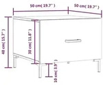 vidaXL Couchtische 2 Stk. Braun Eichen-Optik 50x50x40 cm Holzwerkstoff