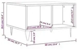 vidaXL Couchtisch Braun Eichen-Optik 60x50x36,5 cm Holzwerkstoff