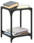 vidaXL Couchtische mit Glasplatte 2 Stk. Schwarz 30x30x40 cm Stahl