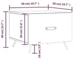vidaXL Couchtische 2 Stk. Grau Sonoma 50x50x40 cm Holzwerkstoff