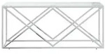 vidaXL Couchtisch 110x45x45 cm Edelstahl und Glas