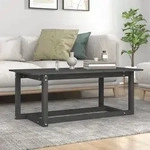 vidaXL Couchtisch Grau 110x55x45 cm Massivholz Kiefer