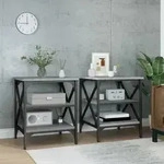 vidaXL Beistelltische 2 Stk. Grau Sonoma 40x42x50 cm Holzwerkstoff