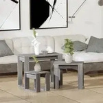 vidaXL Satztische 3 Stk. Grau Sonoma Holzwerkstoff