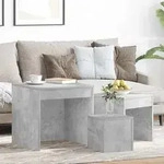 vidaXL Satztische 3-tlg. Betongrau Holzwerkstoff