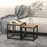 vidaXL Beistelltische 2 Stk. MDF Schwarz und Gelb