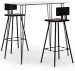 vidaXL 3-tlg. Bar-Set Wei&szlig;