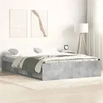 vidaXL Bettgestell Betongrau 140x190 cm