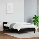 vidaXL Bettgestell mit Kopfteil ohne Matratze Schwarz 90x200 cm