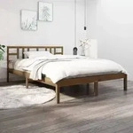 vidaXL Massivholzbett Honigbraun 200x200 cm
