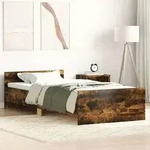 vidaXL Bettgestell ohne Matratze R&auml;uchereiche 90x190 cm Holzwerkstoff