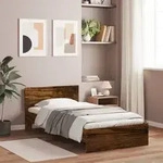 vidaXL Bettgestell mit Kopfteil R&auml;uchereiche 100x200 cm Holzwerkstoff