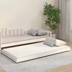 vidaXL Massivholzbett ohne Matratze Wei&szlig; 90x200 cm Kiefernholz