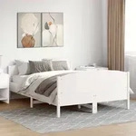 vidaXL Massivholzbett ohne Matratze Wei&szlig; 120x190 cm Kiefernholz