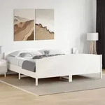 vidaXL Massivholzbett ohne Matratze Wei&szlig; 180x200 cm Kiefernholz