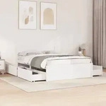 vidaXL Massivholzbett ohne Matratze Wei&szlig; 140x190 cm Kiefernholz
