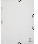 Exacompta 25x Sammelmappe + Gummizug 3 Klappen Karton 400g/m2 A4 Wei&szlig; 55506E