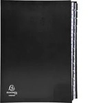 Exacompta Ordnungsmappe Deckel dehnbar 26 F&auml;cher A-Z A4 Schwarz 621265E