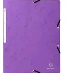 Exacompta 25x Eckspannmappe + Gummizug ohne Klappen, Karton, A4, Violett, 5568E