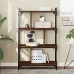 vidaXL B&uuml;cherregal 4 B&ouml;den Braun Eiche-Optik 76x32x123cm Holzwerkstoff