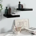 vidaXL Schweberegale 2 Stk. Hochglanz-Schwarz 23x23,5x3,8 cm MDF