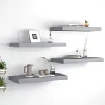vidaXL Schweberegale 4 Stk. Grau 50x23x3,8 cm MDF