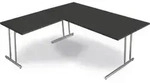 Schreibtisch Artline Holzdekor / Anbau C-Fu&szlig; 180x180x68-82cm anthrazit