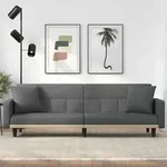 vidaXL Schlafsofa mit Kissen Dunkelgrau Stoff