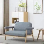 vidaXL 2-Sitzer-Sofa Stoff Hellgrau