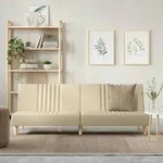 vidaXL Schlafsofa Creme Stoff