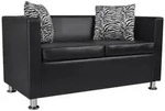 vidaXL 2-Sitzer-Sofa Kunstleder Schwarz