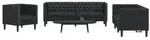 vidaXL 3-tlg. Chesterfield-Sofa-Set Schwarz Kunstleder