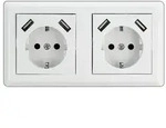 DeLOCK - Steckdose - 2P+E - Typ F, USB - 2-fach