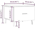 vidaXL Couchtische 2 Stk. Sonoma-Eiche 50x50x40 cm Holzwerkstoff