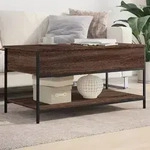 vidaXL Couchtisch Braun Eichen-Optik 100x50x50 cm Holzwerkstoff Metall