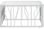 vidaXL Couchtisch 80x80x40 cm Edelstahl und Glas