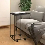 vidaXL Beistelltisch mit Rollen Schwarz 40x30x63,5 cm Holzwerkstoff