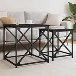 vidaXL Satztische 2 Stk. Schwarz Holzwerkstoff